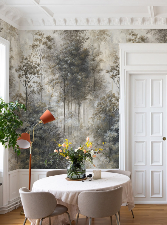 Late Fall Forest, Beige Grey