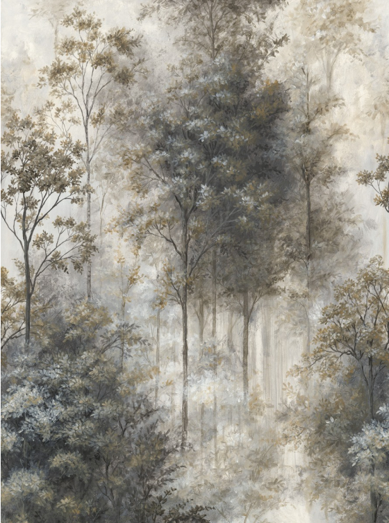Late Fall Forest, Beige Grey